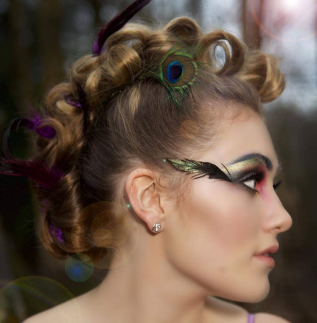 funky coloured rolled hair